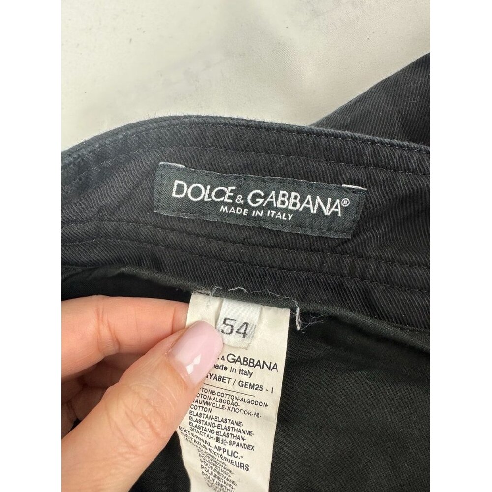 DOLCE & GABBANA Cropped Logo-print Twill Cargo Pants Size 54 $1229 - Picture 5 of 16